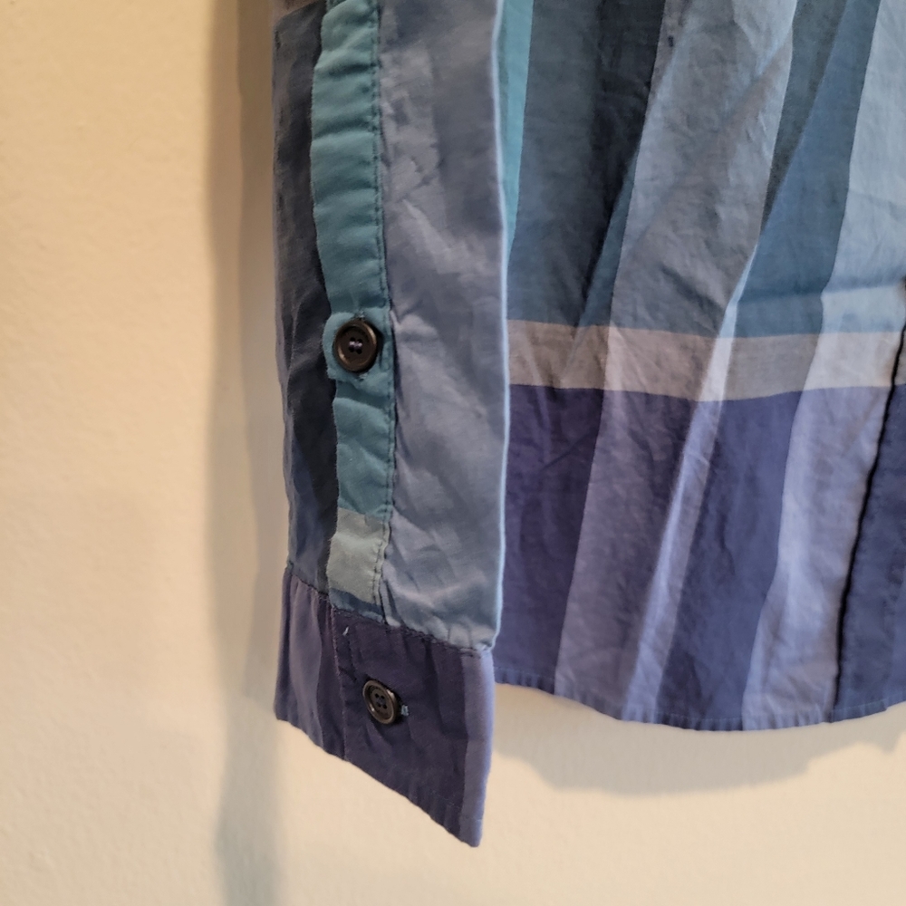 Burberry Brit womens size xs small novacheck blue plaid cotton shirt - Picture 12 of 15